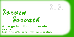 korvin horvath business card